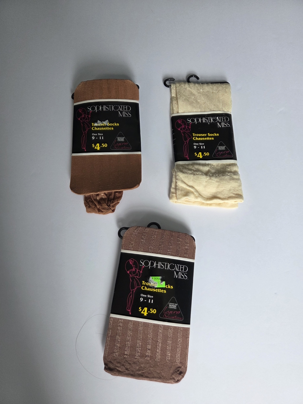 Women's Trouser Socks - Brown & Cream